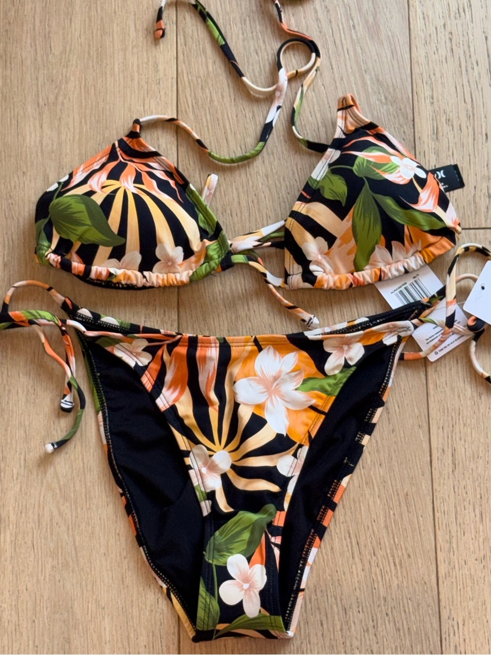 Hurley Tropical Bikini Set BNWT Hawaiian Floral Swim Suit L